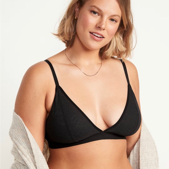 🆕 Old Navy Women’s Floral Mesh Bralette Top Bralette Bra Black XL 38DD 40D 40DD - Picture 3 of 13